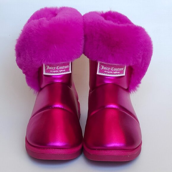 Juicy Couture Women's Metallic Slip-On Winter Snow Boots Warm Insulated SIZE 10 - Picture 1 of 9